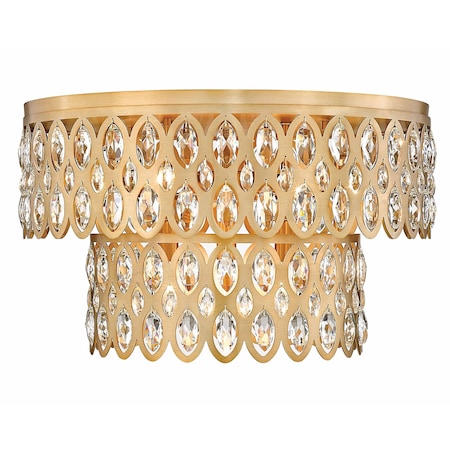Z-Lite Dealey Flush Mount, 9-Light, 20 In.W x 12.25 In.H, Heirloom Brass/Heirloom Brass 822F20-HB